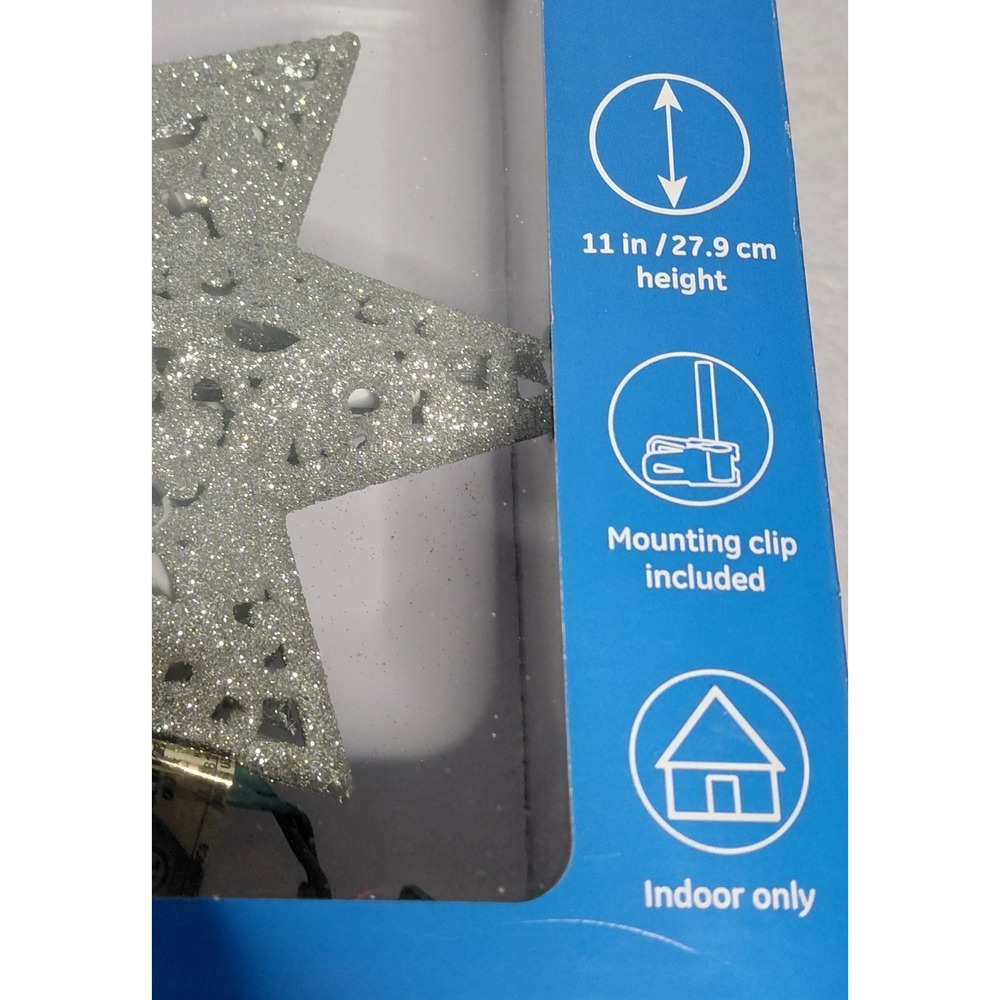 GE Holiday Classics Silver Bethlehem Star Tree Top 16 Lights 11 Inch 785498
